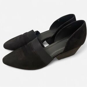 Eileen Fisher Hilly Suede Wedge d'Orsay Pumps in Black Size 11